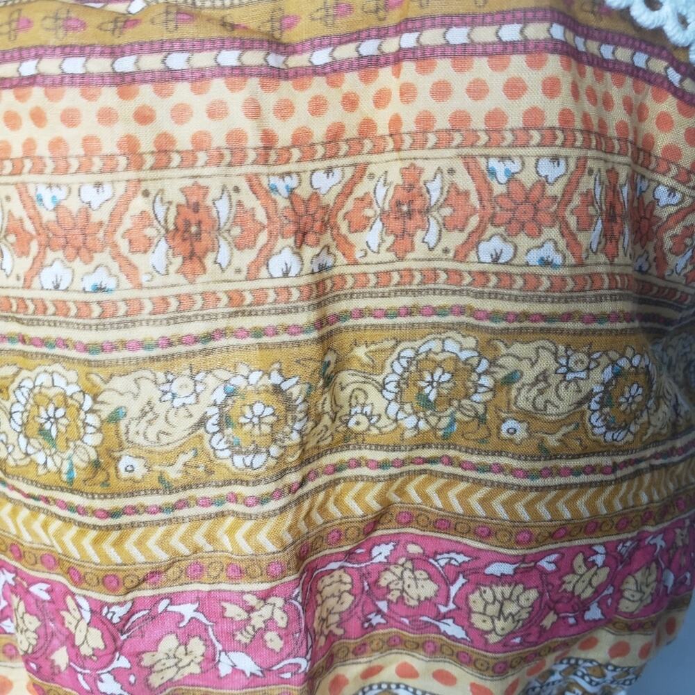 Millau Orange star crochet crop festival boho tank top size small - Picture 7 of 13